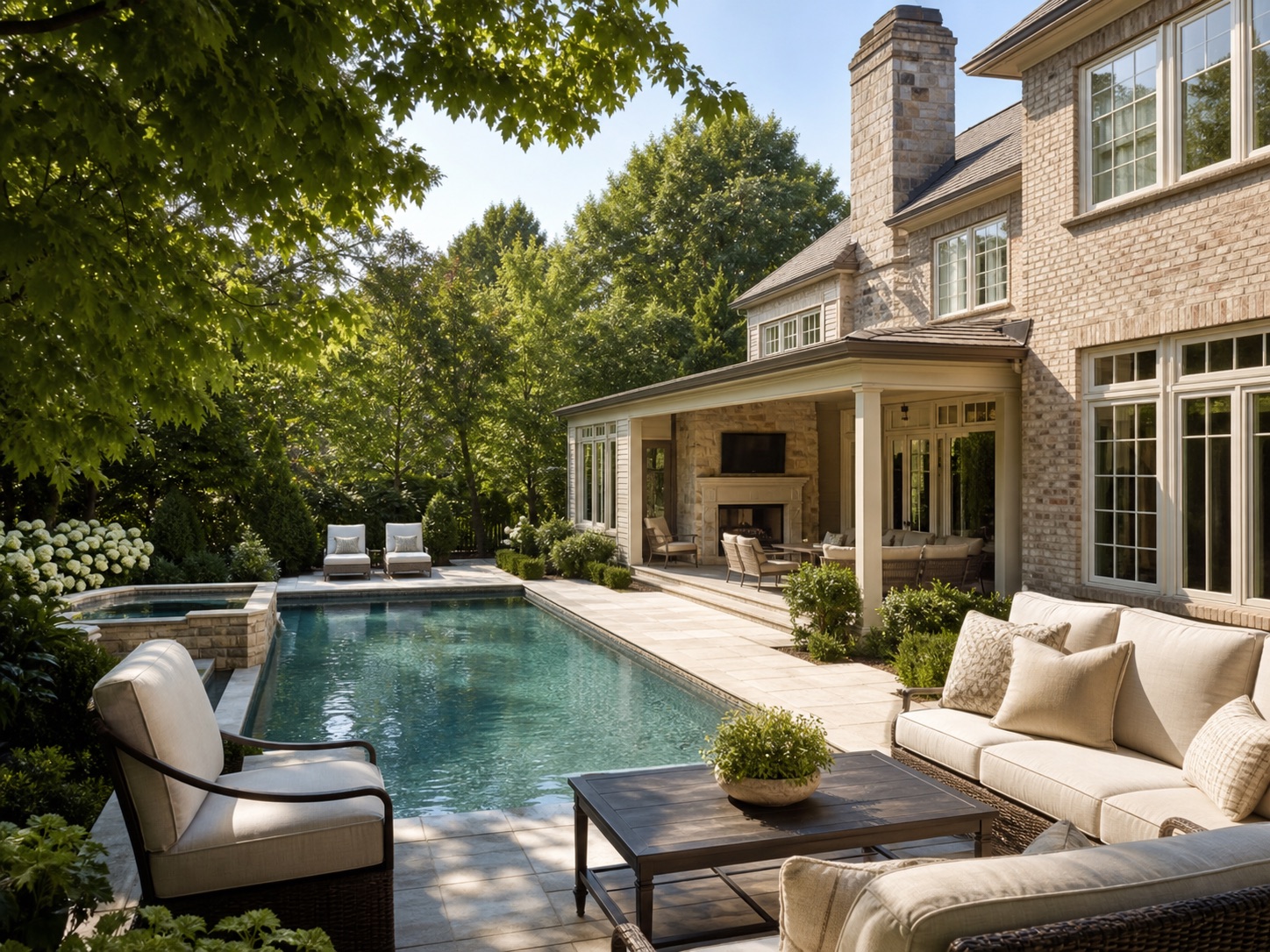 Private pool terrace inspired by luxury Johns Creek homes
